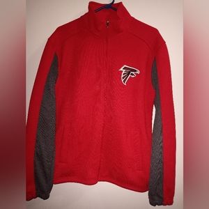 NFL Atlanta Falcons Men's Gray And Red Zipper Jacket - Size m